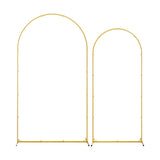 Arch Backdrop Stand with White & Yellow Cover Set for Weddings Events - Rear View