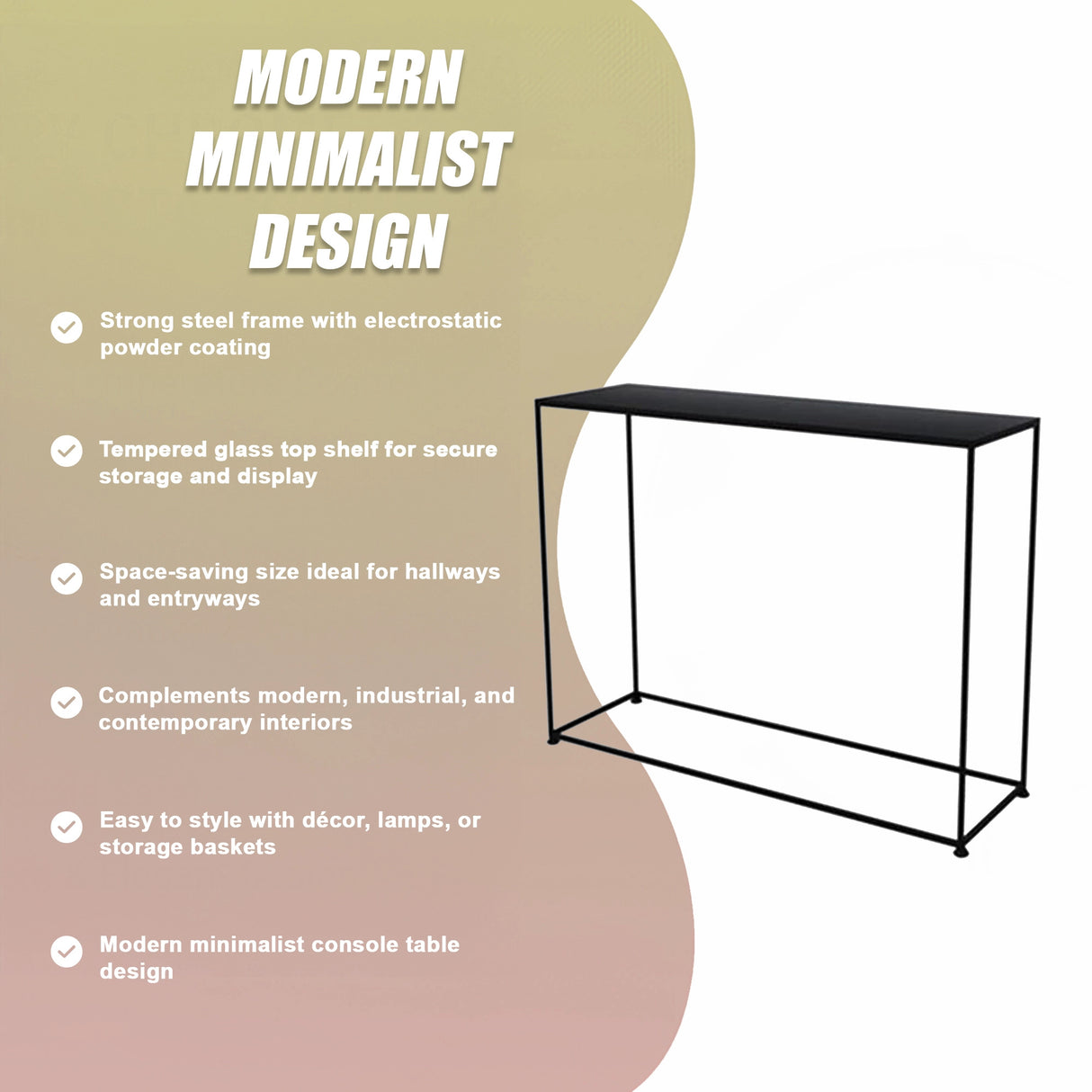 Modern Console Table for Entryway Hallway Living Room Storage