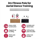 2m Pole Dancing Fitness Pole for Aerial Dance Training at Home