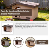 Plastic Dog House Kennel Shelter for Indoor & Outdoor Pets Weatherproof - Extra Image