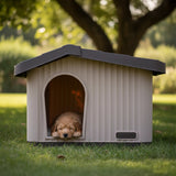 Plastic Dog House Kennel Shelter for Indoor & Outdoor Pets Weatherproof - 45-Degree Angle
