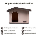 Plastic Dog House Kennel Shelter for Indoor & Outdoor Pets Weatherproof - Extra Image
