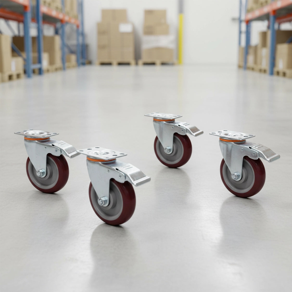 4 Pack 5 Inch Heavy Duty Locking Caster Wheels Swivel Plate Castors