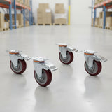 4 Pack 5 Inch Heavy Duty Locking Caster Wheels Swivel Plate Castors