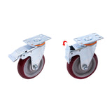 4 Pack 5 Inch Heavy Duty Locking Caster Wheels Swivel Plate Castors