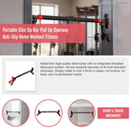 Portable Chin Up Bar Pull Up Doorway Anti-Slip Home Workout Fitness