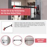 Portable Chin Up Bar Pull Up Doorway Anti-Slip Home Workout Fitness - 45-Degree Angle