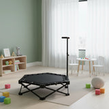 Foldable Fitness Trampoline with Handle Compact Folding Rebounder