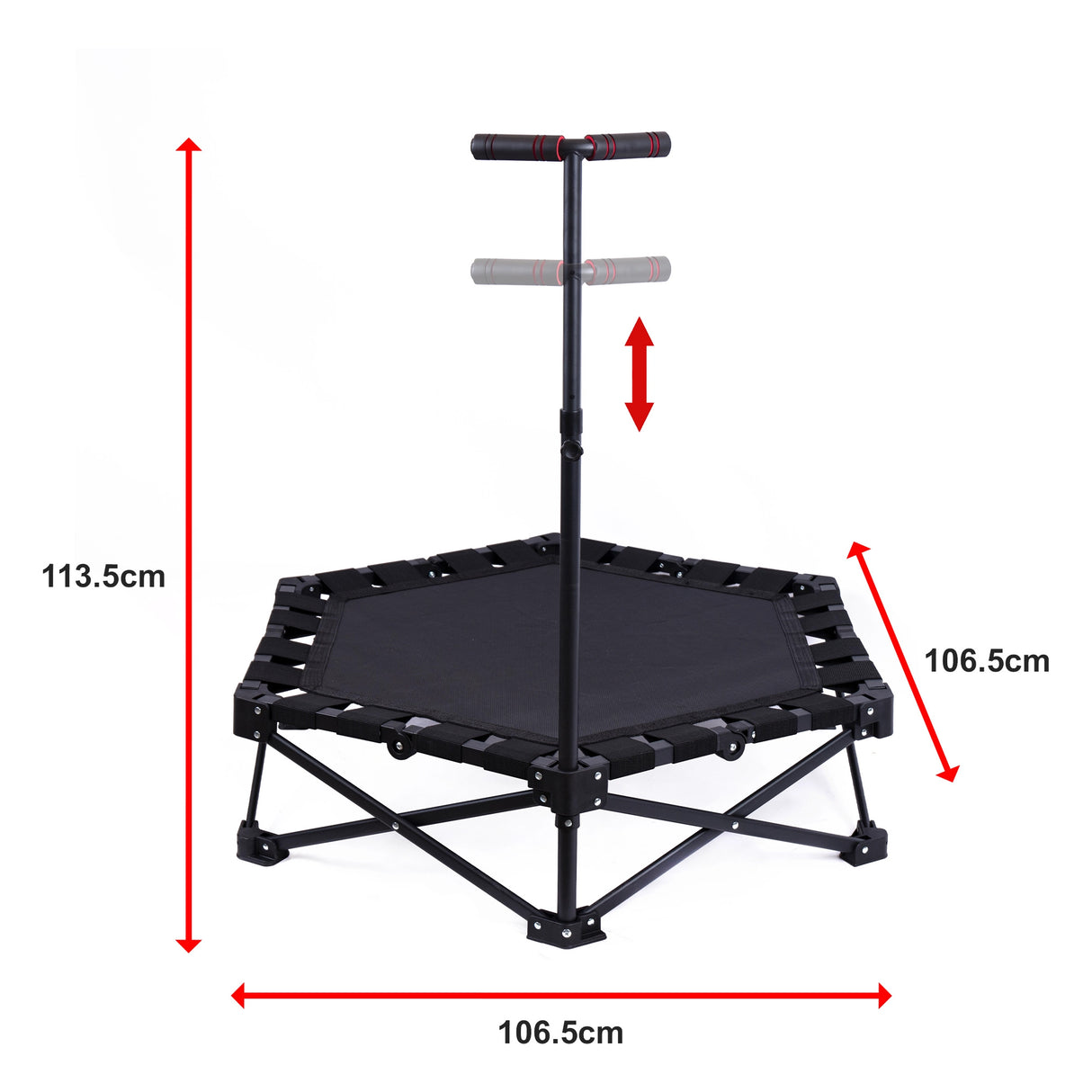 Foldable Fitness Trampoline with Handle Compact Folding Rebounder