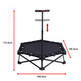 Foldable Fitness Trampoline with Handle Compact Folding Rebounder