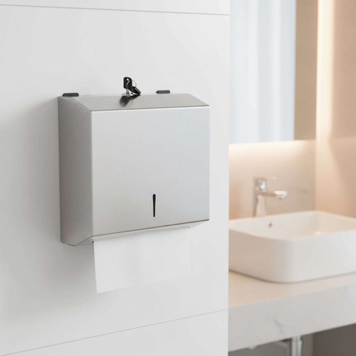 304 Stainless Steel Wall Mounted Paper Towel Dispenser Holder