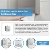 304 Stainless Steel Wall Mounted Paper Towel Dispenser Holder