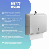 304 Stainless Steel Wall Mounted Paper Towel Dispenser Holder - Extra Image