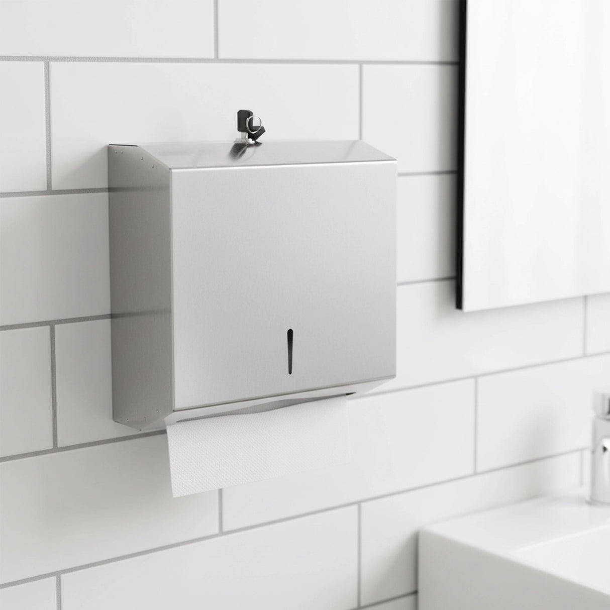 304 Stainless Steel Wall Mounted Paper Towel Dispenser Holder