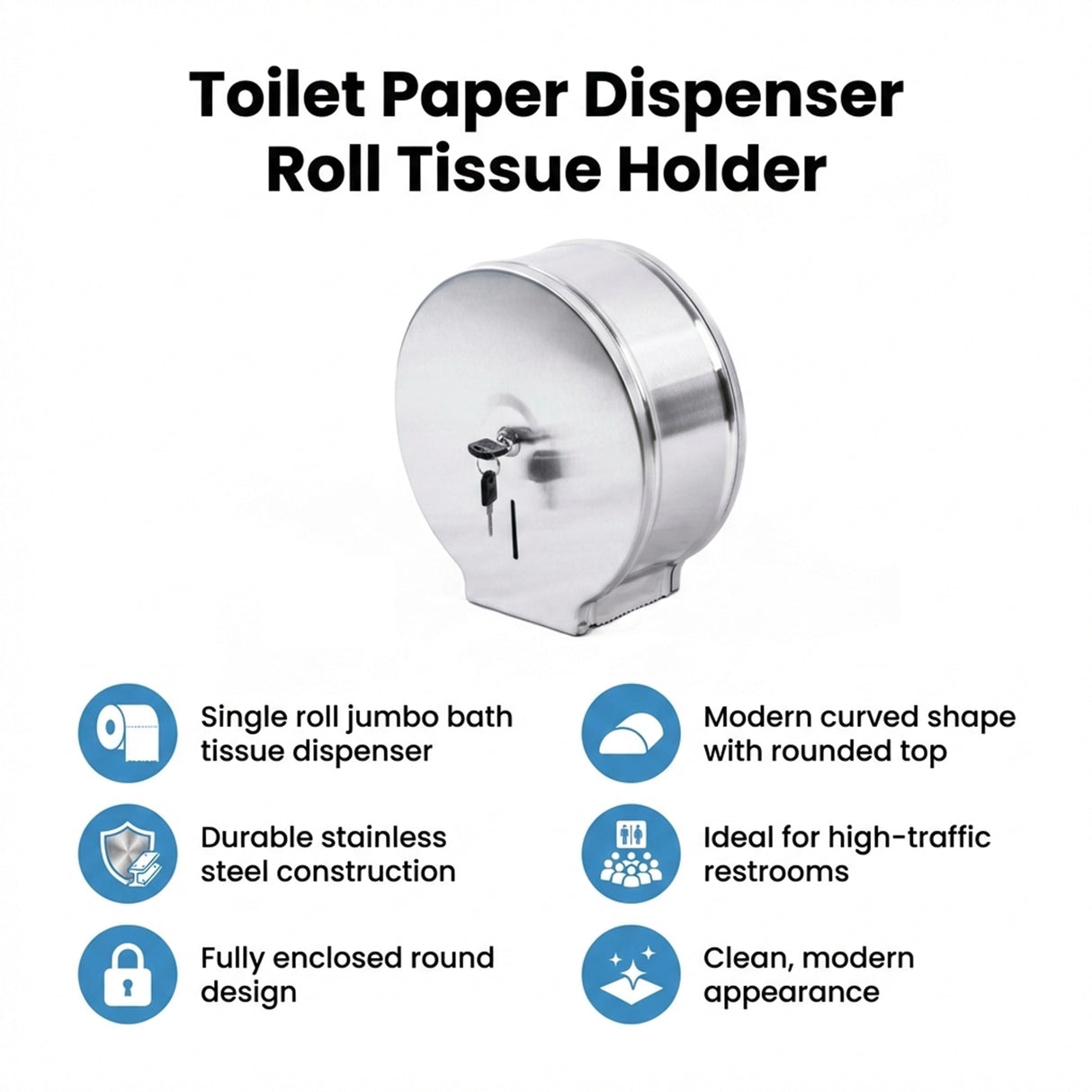 304 Stainless Steel Toilet Paper Dispenser Roll Tissue Holder