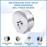 304 Stainless Steel Toilet Paper Dispenser Roll Tissue Holder - Side View