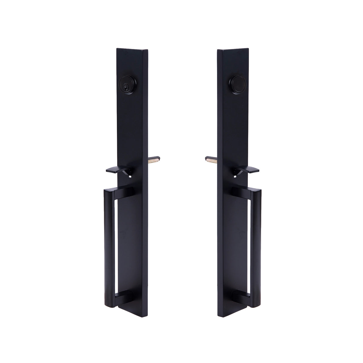 Matte Black Single Door Handle Set Dummy Front Entry Deadbolt Lock