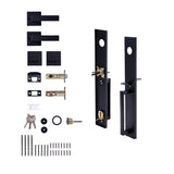Matte Black Single Door Handle Set Dummy Front Entry Deadbolt Lock