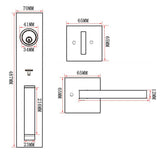 Matte Black Single Door Handle Set Dummy Front Entry Deadbolt Lock - Extra Image
