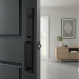 Matte Black Single Door Handle Set Dummy Front Entry Deadbolt Lock
