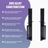 Matte Black Single Door Handle Set Dummy Front Entry Deadbolt Lock