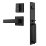 Matte Black Single Door Handle Set Dummy Front Entry Deadbolt Lock - Extra Image