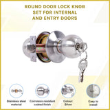 Round Door Lock Knob Set for Internal and Entry Doors - Side View