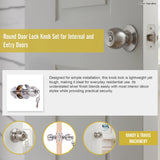 Round Door Lock Knob Set for Internal and Entry Doors - Extra Image