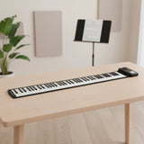 88 Key Portable Foldable Silicone Electronic Keyboard Piano Music - Side View