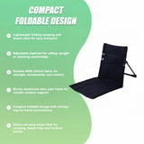 Folding Camping Beach Chair with Back Support Lightweight Travel - Extra Image