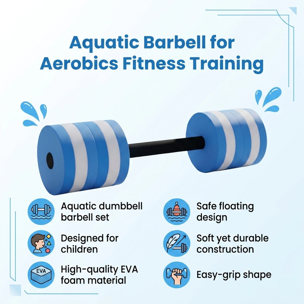 Pool Dumbbell Water Aquatic Barbell for Aerobics Fitness Training