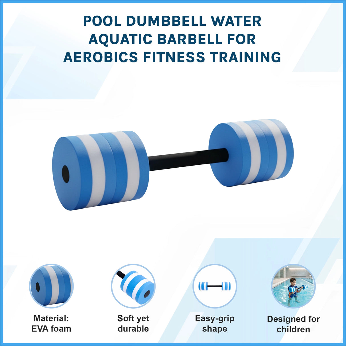 Pool Dumbbell Water Aquatic Barbell for Aerobics Fitness Training