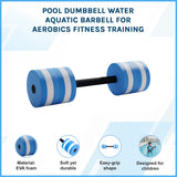 Pool Dumbbell Water Aquatic Barbell for Aerobics Fitness Training - Side View