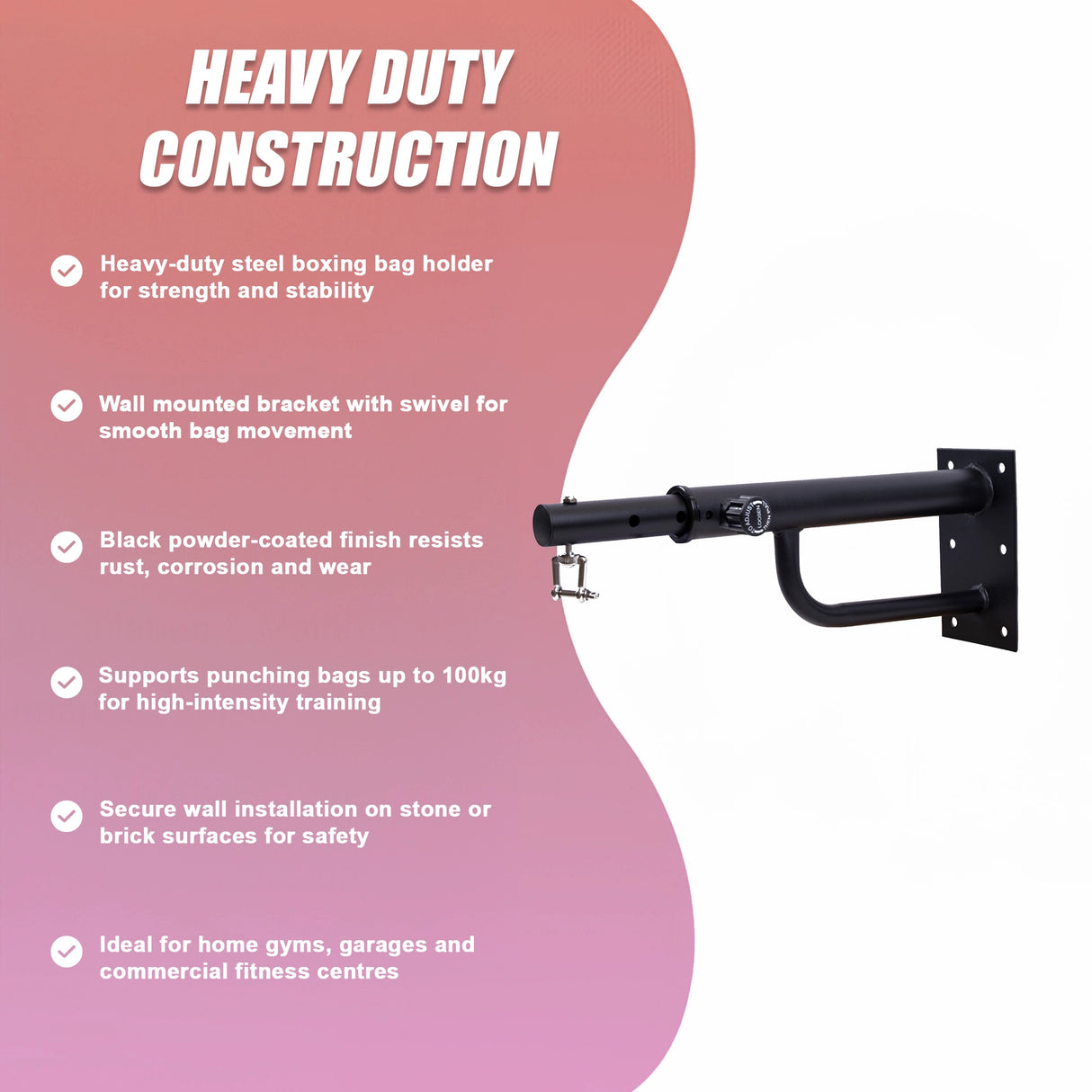 Wall Mounted Punching Boxing Bag Holder Bracket with Swivel Mount