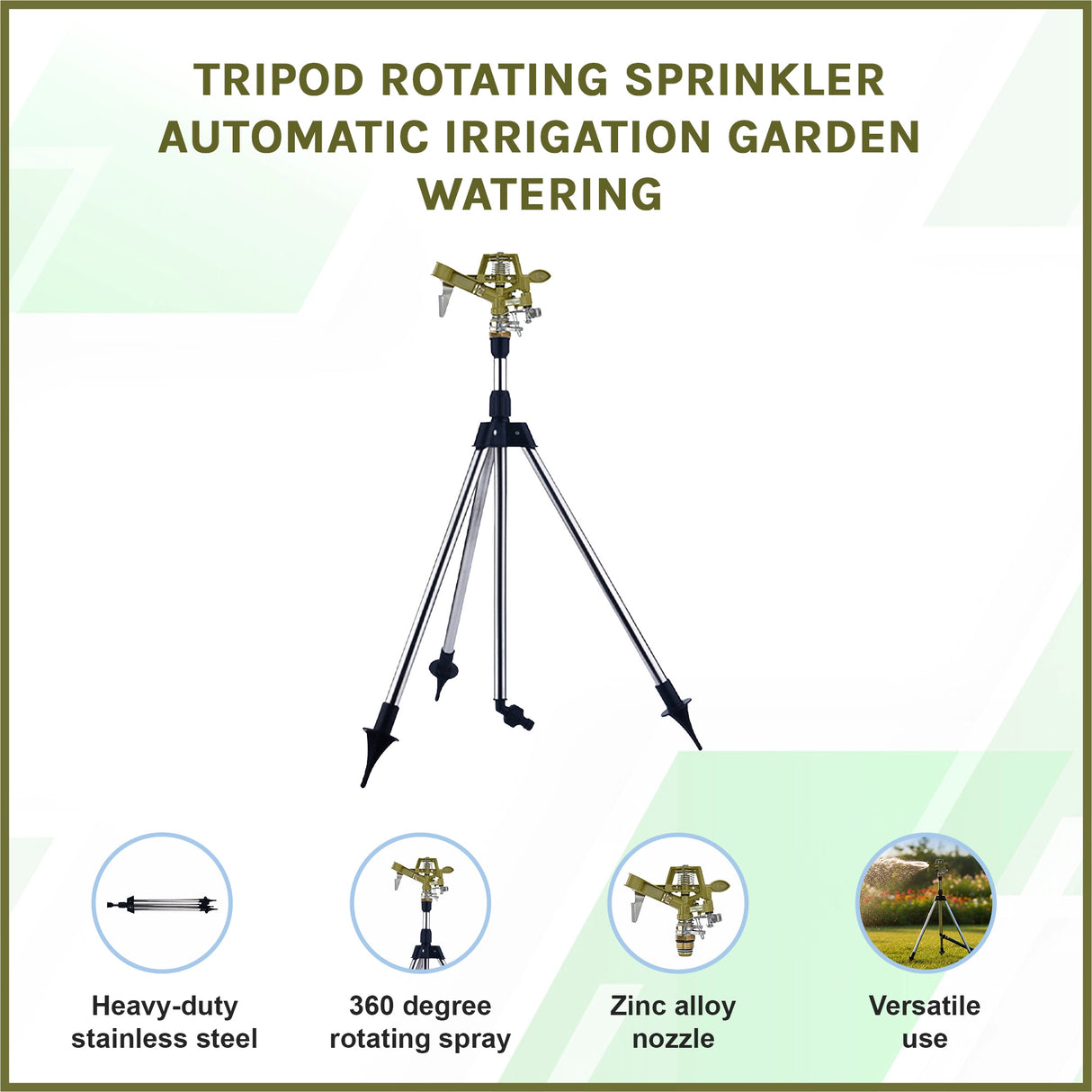 Tripod Rotating Sprinkler Automatic Irrigation Garden Watering