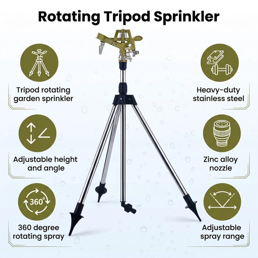Tripod Rotating Sprinkler Automatic Irrigation Garden Watering