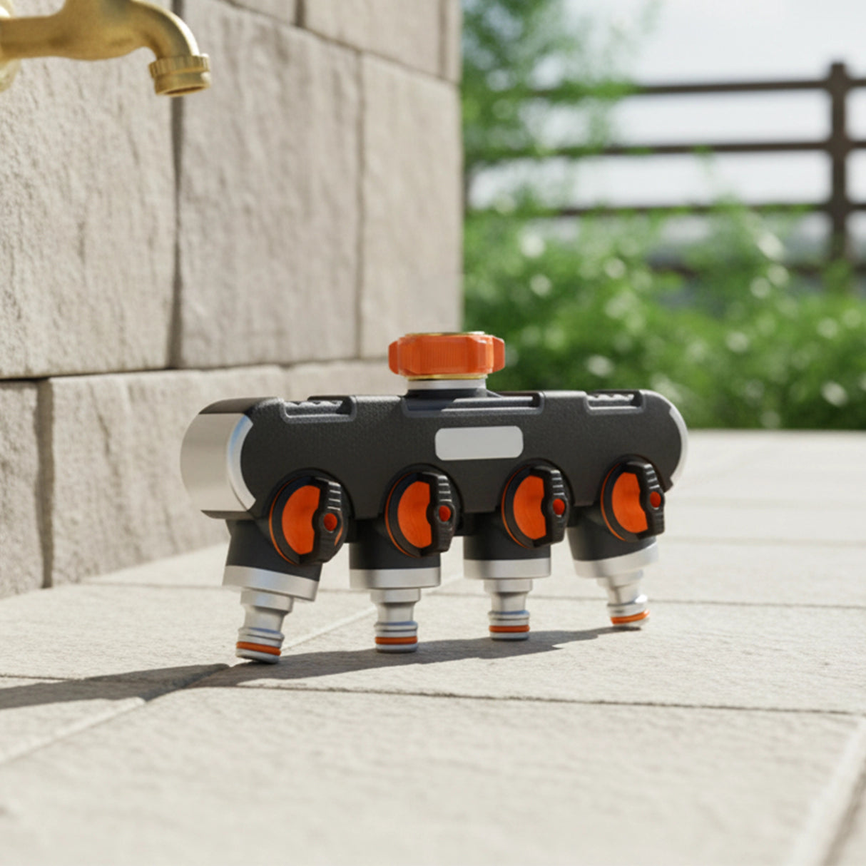 4 Way Hose Splitter Tap Garden Water Irrigation Distributor Valve