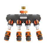 4 Way Hose Splitter Tap Garden Water Irrigation Distributor Valve
