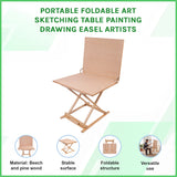 Portable Foldable Art Sketching Table Painting Drawing Easel Artists - Rear View