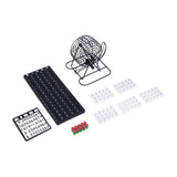 Bingo Game Set with Cards Balls and Cage for Family Party Fun - Side View