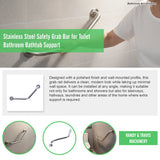 Stainless Steel Safety Grab Bar for Toilet Bathroom Bathtub Support - Extra Image