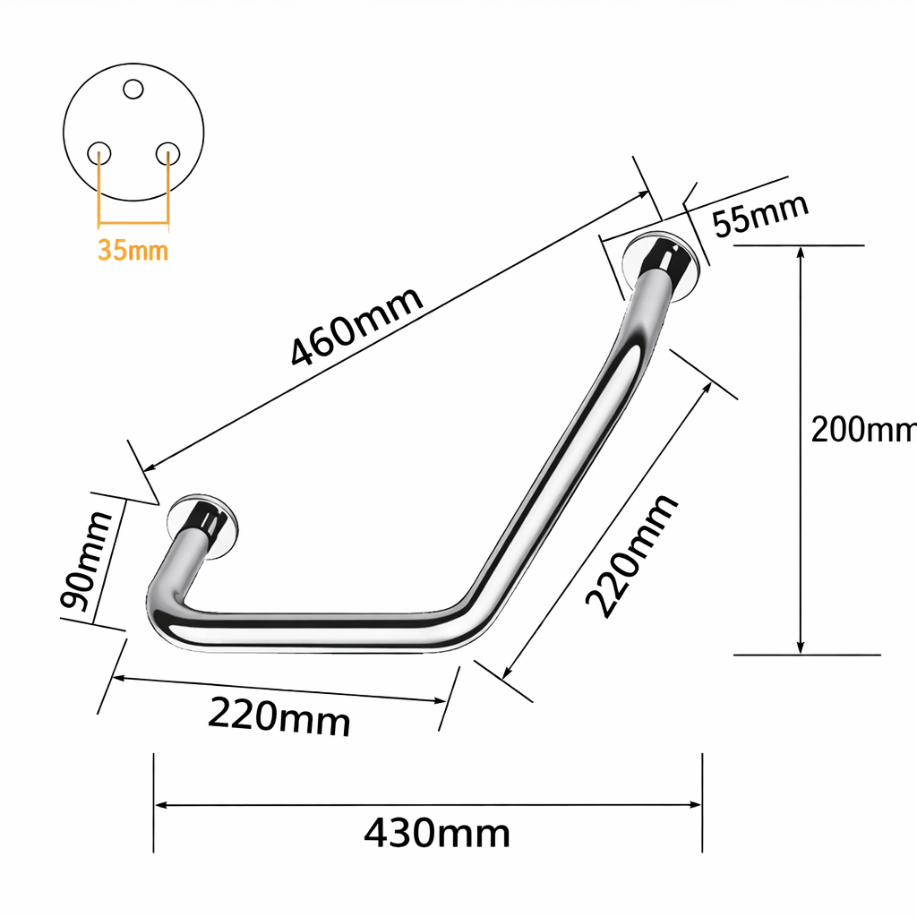Stainless Steel Safety Grab Bar for Toilet Bathroom Bathtub Support