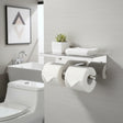 Double Toilet Paper Holder with Shelf Wall Mounted Bathroom Storage