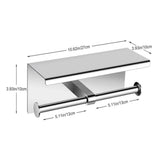 Double Toilet Paper Holder with Shelf Wall Mounted Bathroom Storage