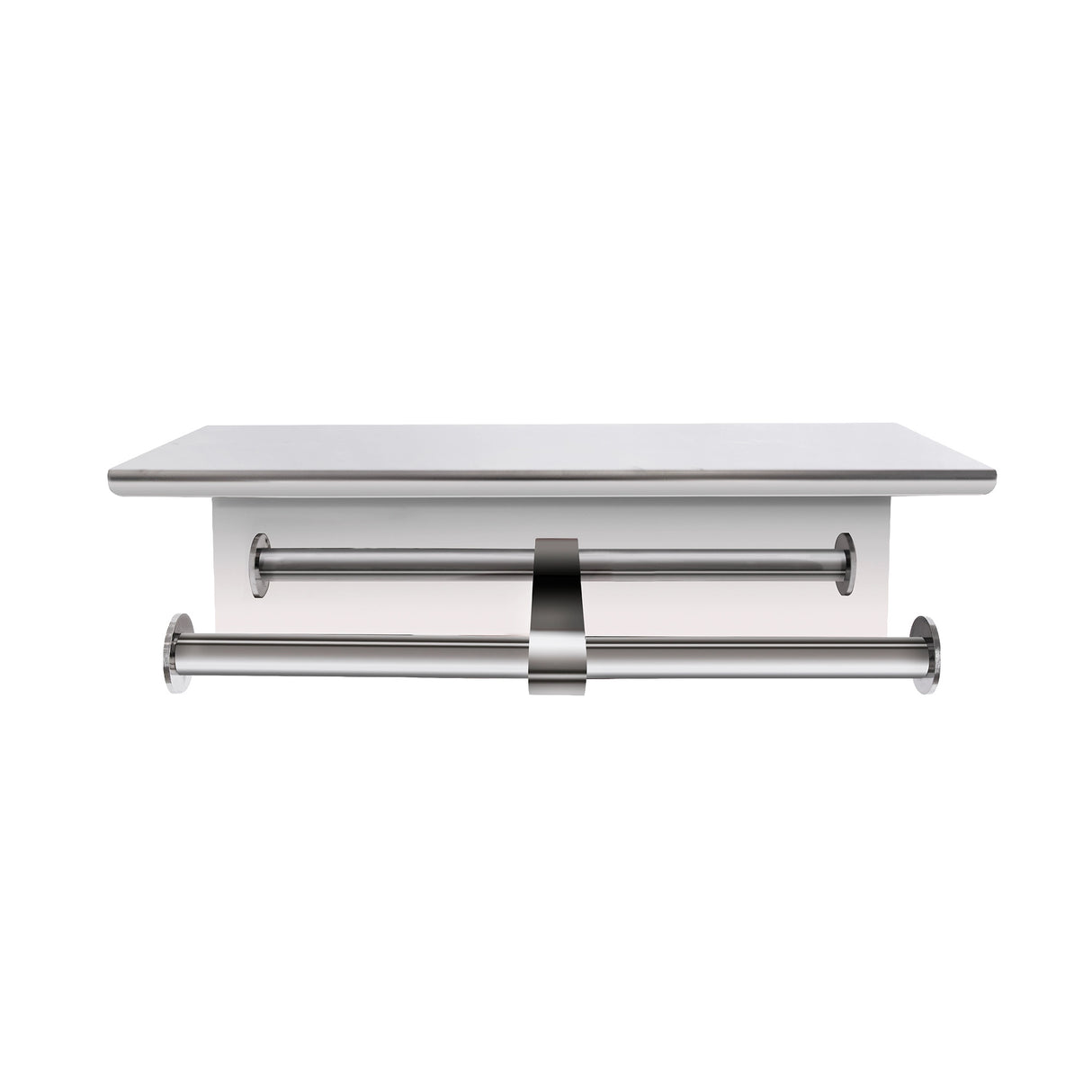 Double Toilet Paper Holder with Shelf Wall Mounted Bathroom Storage