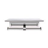 Double Toilet Paper Holder with Shelf Wall Mounted Bathroom Storage