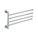 Swivel Towel Rail Chrome Stainless Steel Wall Mounted Bath Rack - Front View