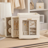 Rotating Organiser Box with Mirror Jewellery Storage for Dressing Table