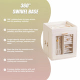 Rotating Organiser Box with Mirror Jewellery Storage for Dressing Table - Top-Down View