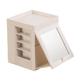Rotating Organiser Box with Mirror Jewellery Storage for Dressing Table - 45-Degree Angle